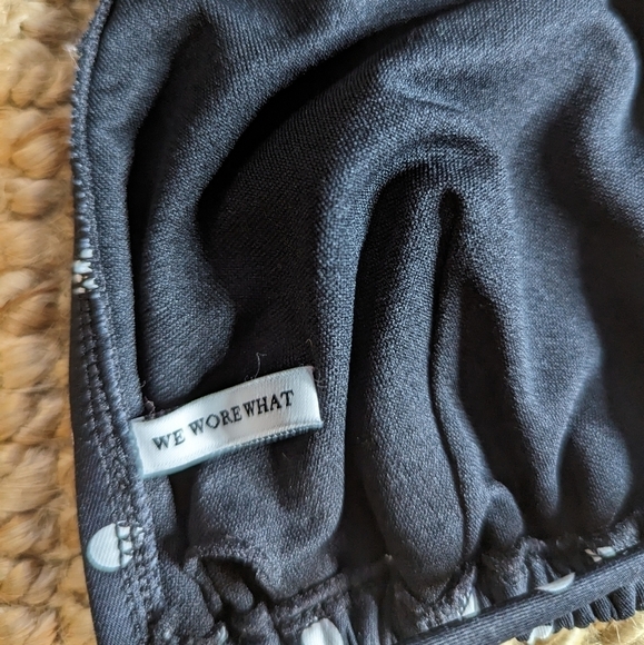 We Wore What Black Polka Dot Triangle String Bikini Top Size Small - Picture 5 of 5